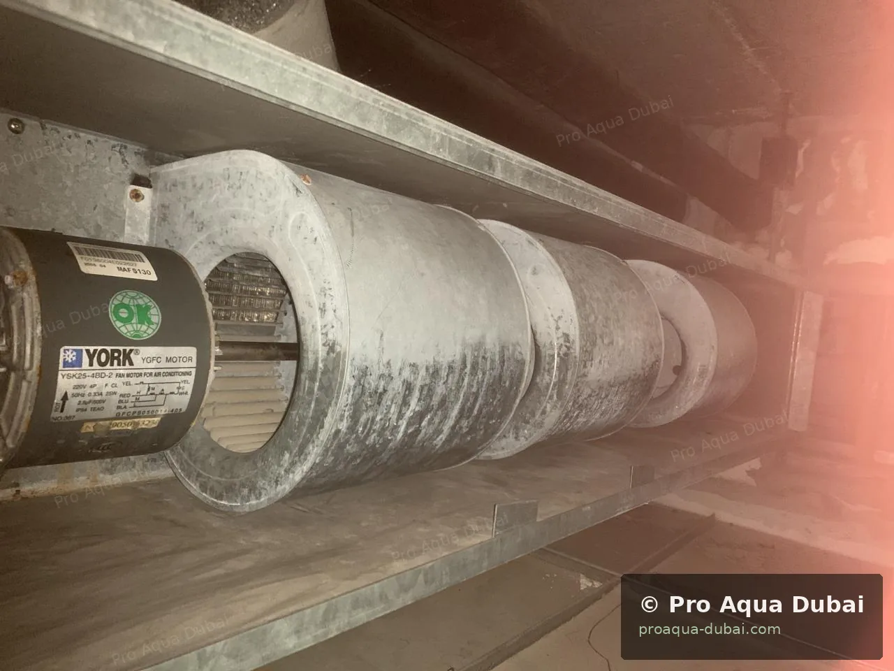 Heavily soiled AC coil before deep cleaning — real Dubai job 2025