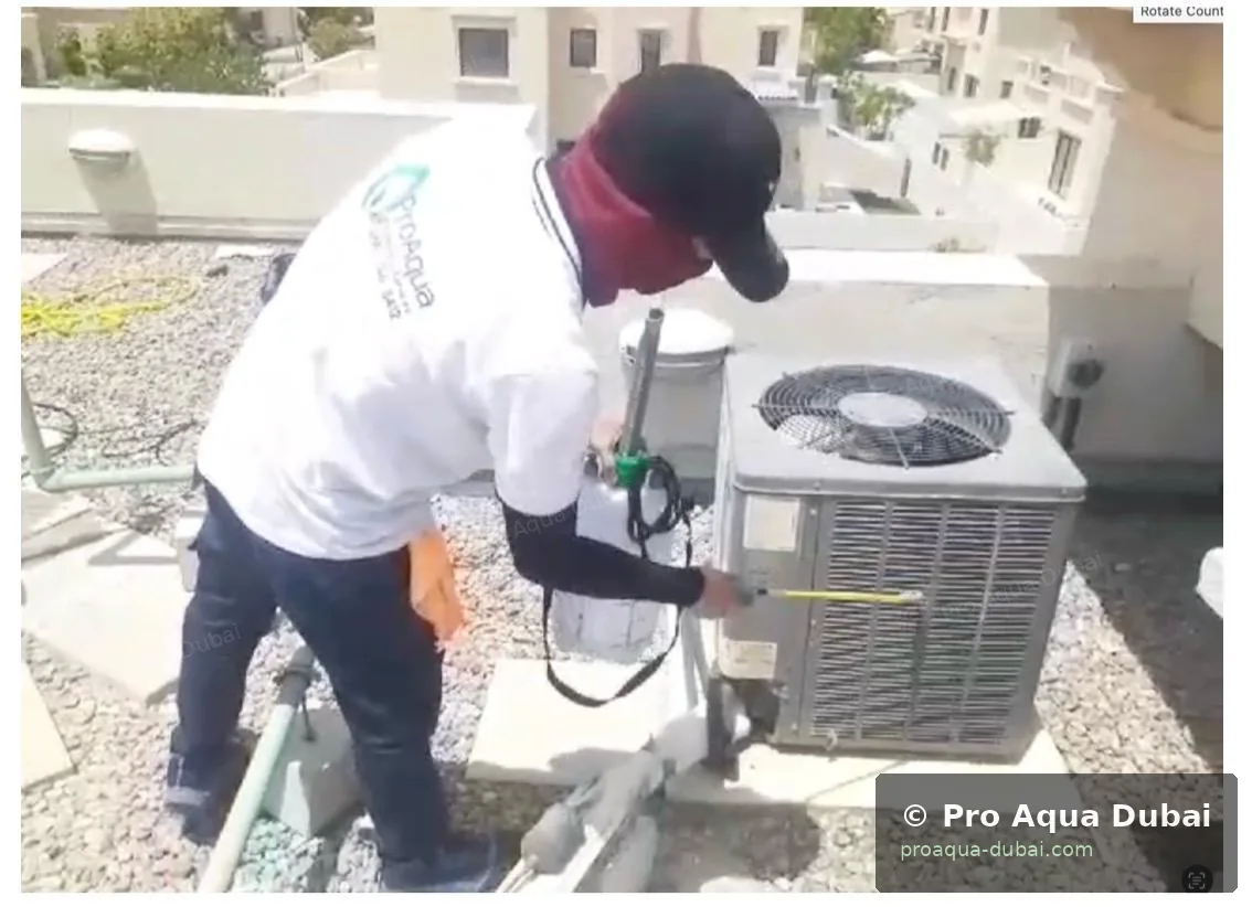 AC motor housing deep cleaning — internal decontamination Dubai 2025